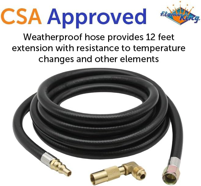 Flame King Propane 12FT RV Quick Connect Hose Adapter for 17"/22